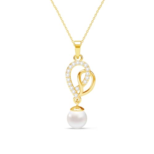 Image of CLARA 925 Silver Zahab Pearl Interlocked Pendant Earrings Chain Necklace