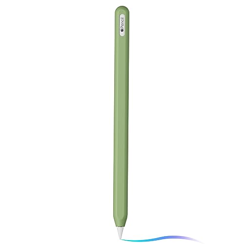 Ultra Thin Silicone Skin Cover Compatible with Apple Pencil 2nd Gen, Protective Silicone Case for iPad Pro 11 12.9 inch 2018 Pencil Case Shockproof Soft Silicone Sleeve(Matcha Green)
