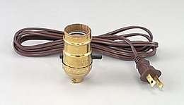 B&P Lamp® Push-Thru Socket W/8 Ft. Clear Gold Cord