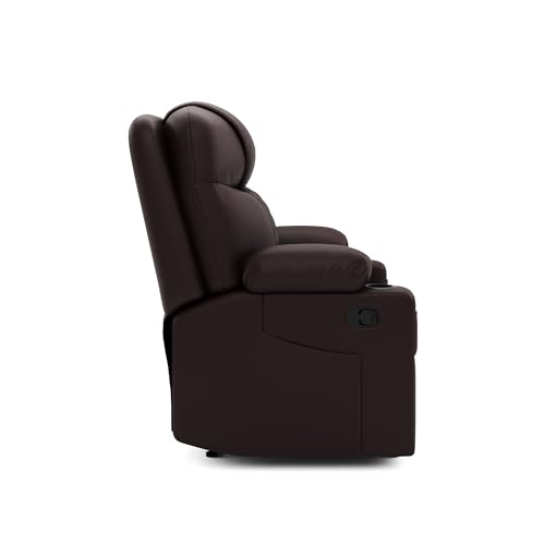 Image of Amazon Brand - Solimo Dreamsit | Single Seater Sofa Recliner | Manual Recliner (Leatherette Brown)