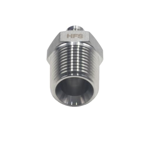 Image of HFS(R) 1 /2 inch NPT Male to 1 /4 inch JIC Male Adapter Flared Tube Fitting Pipe Connector Stainless Steel 304