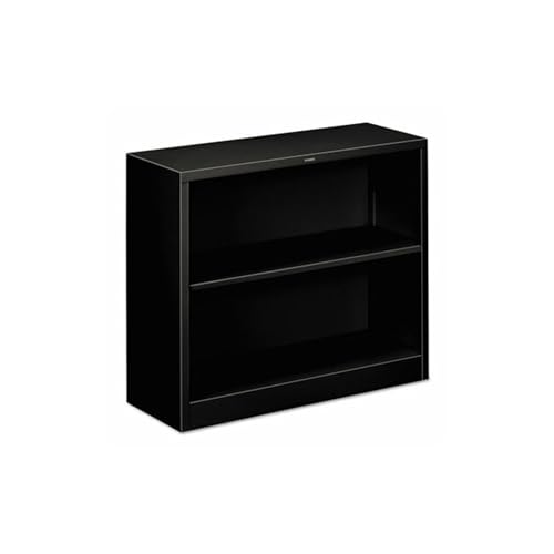 Image of HON S30ABCP Metal Bookcase, Two-Shelf, 34-1 /2w x 12-5 /8d x 29h, Black