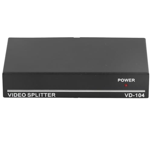 1 in 4 Out Video Splitter, BNC Video Splitter, 1x4 Video Splitter Professional Full HD 1080P HDTV Video Splitter for Home Theater Video Meeting Multimedia Teaching (US Plug)