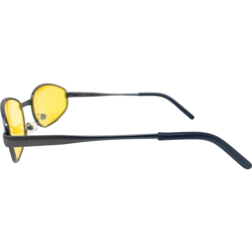 Unisex Spring Temple Metal Wrap Around HD Night Driving Glasses3