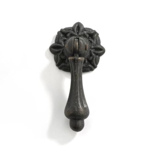 Tong Gu Drawer Pulls Handles Knobs Vintage Antique Metal Shabby Chic Cabinet Knobs Drop (8#,4Pcs)