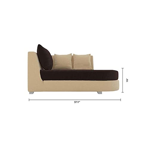 Image of Torque Christie L Shape 8 Seater Sofa Set for Living Room with Centre Table Puffies Left Side-Brown | Fabric Sofa 8 Seater L Shape | 8 Seat Sofas for Home Office