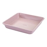 FACKELMANN x Pamela Reif Brownieform – Quadratische Backform 23 x 23 x4 cm, Pastellrosa, Antihaft und hitzebeständig