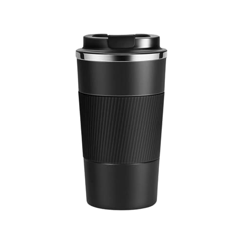 Image of Novo 500 ml Insulated Coffee Travel Mug, Double Walled Stainless Steel Tumbler, Insulated Cup with Leakproof Lid, Thermal Mug with Non-Slip Protective Cover