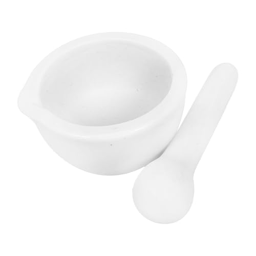 jojofuny Mortero de Blanco con Varilla de Molienda Resistente y Superficie para de Química y Consumibles de Investigación