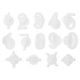 [uxcell] ワイングラス装飾14個セット シリコン製ワイングラスマーカー 吸盤付き シャンパンフルート カク テル ホワイトワイン用（数字0-9 / 数学記号）