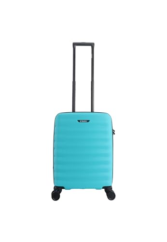 Ultra Lightweight Hard Case Travel Suitcase - Cabin Size - Small - Flow Collection - Dimensions: 56 x 39 x 20 cm - Capacity: 36L - Weight: 2.9 kg, turquoise, Modern