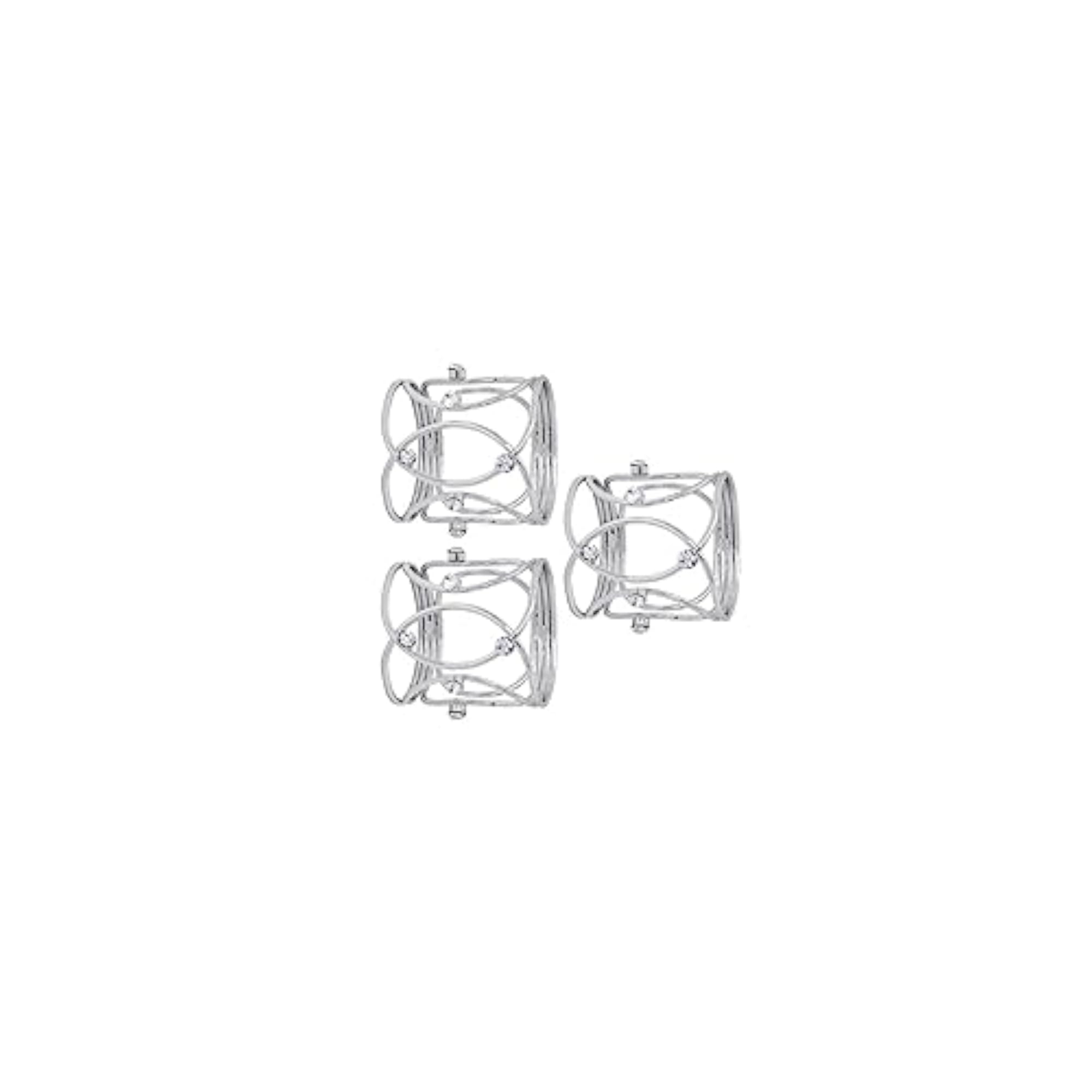 3 Pieces Silvery Holiday Napkin Holders for Occasions