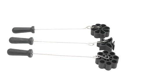 MYNAKSHA Stainless Steel Nonstick Achumurukku Maker/Achappam Maker/Rose Cookie Maker/Biscuits Making Frame/Achappam Mould with Cool Handle, Pack of 3