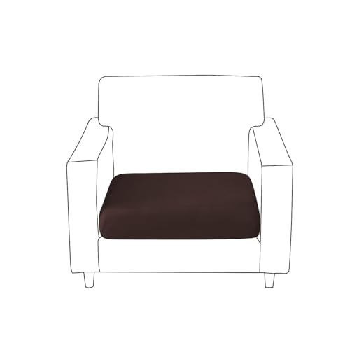 Image of HOKIPO 100% Waterproof Stretchable Seat Couch Cushion Cover, 1 Seater, Brown (NEW-AR-5352-BRN)