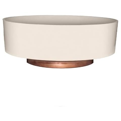 The HC Companies 8 Inch Round Capri Succulent Pot - Decorative Indoor Plastic Planter with Drainage, Vanilla Bisque Cover