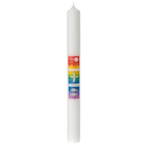 Holyart Cero battesimale Arcobaleno riquadri 400x40 mm