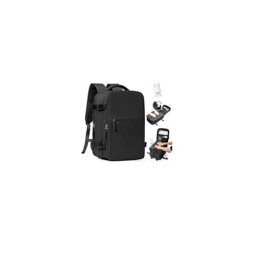 SZLX Sac à Dos Voyage Babine Sous Vide avec Pompe 40x30x20 Bagage Cabine Sous Vide pour Ryanair Wizz air Easyjet Bagage à Main Femme Homme,40x30x20cm,noir