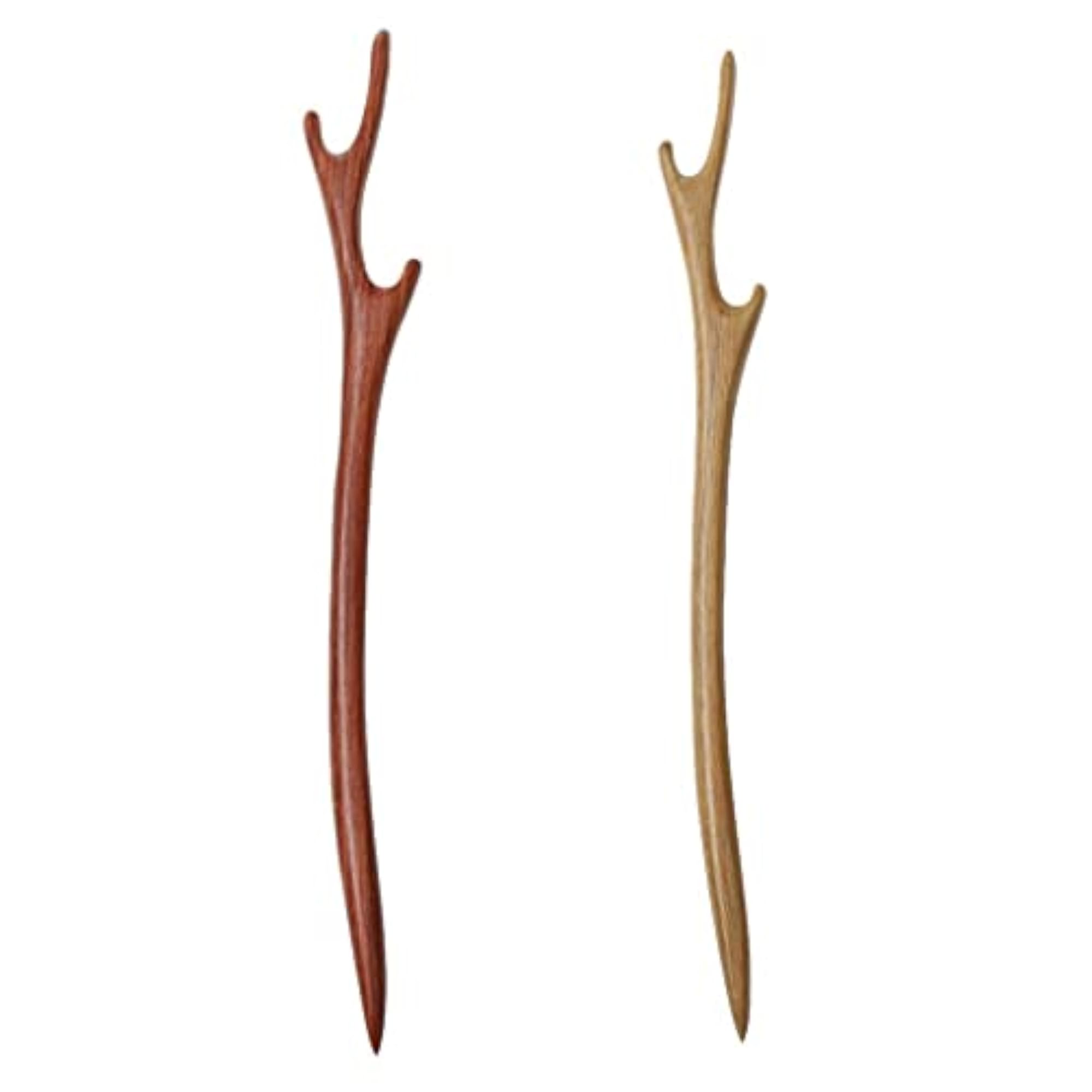 Women's Vintage Wood Antler Hair Sticks, 2pcs