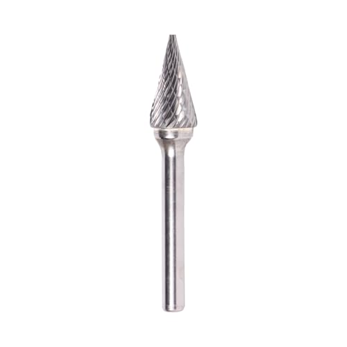 Image of Drill America SM-2 Carbide Burr /Rotary File Cone Pointed End Double Cut for Die Grinder 1 /4 inch Dia. x 3 /4 inch Cut Length with 1 /4 inch Shank and 2 inch Overall Length, DUL Series