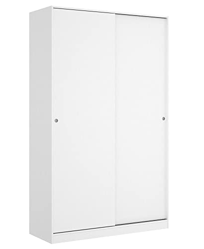 PEGANE Armoire à Portes coulissantes Coloris Blanc Brillant - Longueur 120 x Profondeur 50 x Hauteur 204 cm
