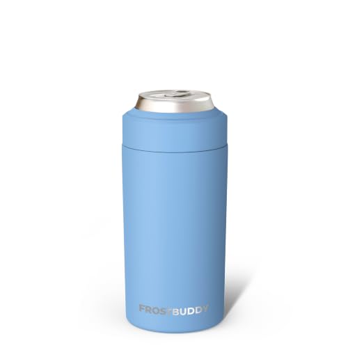 Image of Frost Buddy Universal Can Cooler - Slim Cans, 12 /16oz (Baby Blue - Rub) | 20x colder, cold up to 24 hrs | Sleek, lightweight design | Premium build quality | Coffee-mug ready with add-on lid