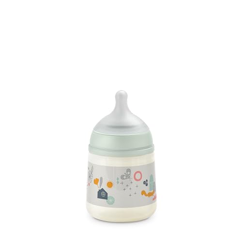 Suavinex, Biberon 150 ml. Biberon con tettarella simmetrica SX Pro in silicone a flusso lento (S). Con valvola...