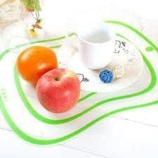 Image of SHRI MODESHWARI ENTERPRISE Non-Slip Cutting Board with Red Concentric Circle Pattern|White| Kitchen Chopping MatThin| Clear| Small Size 23 x 42cm| Anti-Skid Kitchen Cutting Mat (1, Malti Colour)
