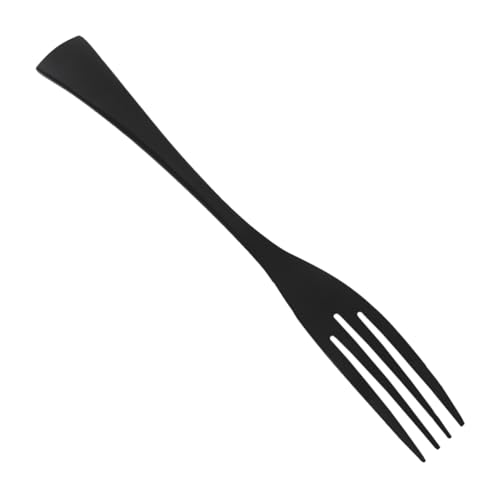 HOLIDYOYO Hotel Tableware Salad Forks Stainless Steel Lightweight Black Mirror Polished Surface Fork