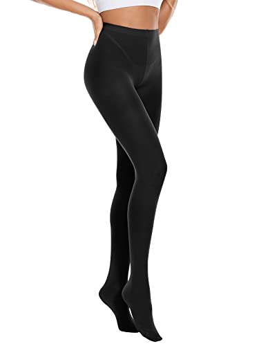 Image of Womens Tights Opaque Ballet Dance Tights Stockings for Women High Waist 80D Control Top Run Resistant Pantyhose