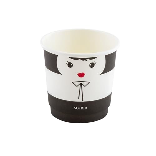 Image of Restaurantware 4 Ounce Disposable Cups, Pack of 500 Double Wall Hot Cups - Lids Sold Separately, Rippled Wall and White Paper Insulation, Madame Design, Ideal for Serving Tea, Coffee, and More
