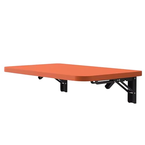 Tablette Murale Rabattable, Table Pliante Murale, Bureau D'étude à Feuilles D'automne Flottantes, Table de bar Robuste avec Support Robuste pour le Bureau à Domicile, Tiroir Mural Suspendu(Orange,19.6