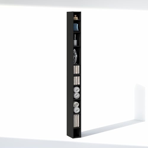 Image of Furinno Fulda 10-Tier Closet Organizers and Storage, Open Shelf, Storage Organizer, 6-Inch Width, for Closet, Bedroom, Blackwood