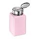 QUARKZMAN Lösungsmittel-Alkohol-Spender 200ml (6.8oz) Druck-Down-Flüssigkeitspumpenflasche mit Versiegelndem Edelstahldeckel für Aceton Reinigungsmittel Polish Remover, Pink.