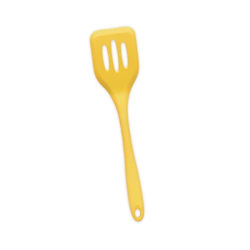 OIKOS Cozinha Espátula Vazada de Silicone, Amarelo, 28 x 7 cm