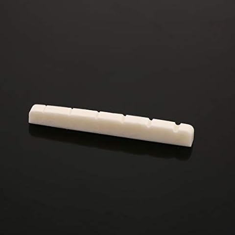 Musiclily 42mm Bone Slotted Electric Guitar Nut Flat Bottom for 6 String Fender Strat Tele, 42x3.5x4.5mm (2 Pieces) Cover