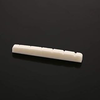 Musiclily 42mm Bone Slotted Electric Guitar Nut Flat Bottom for 6 String Fender Strat Tele, 42x3.5x4.5mm (2 Pieces)