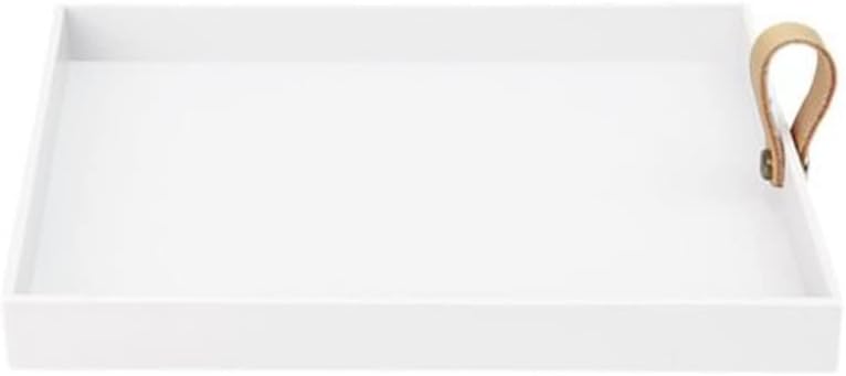 Square PU Leather Handle Tray Living Room Porch Cosmetics Sundries Desktop Storage Tray Home (Color : D, Size : 1) (D 1)