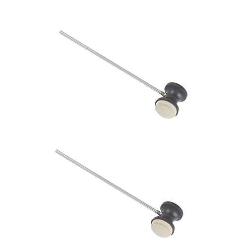 ifundom 2pcs Lightweight Bass Drum Pedal Beater Made of Felt Stainless Steel for Drum Instrument