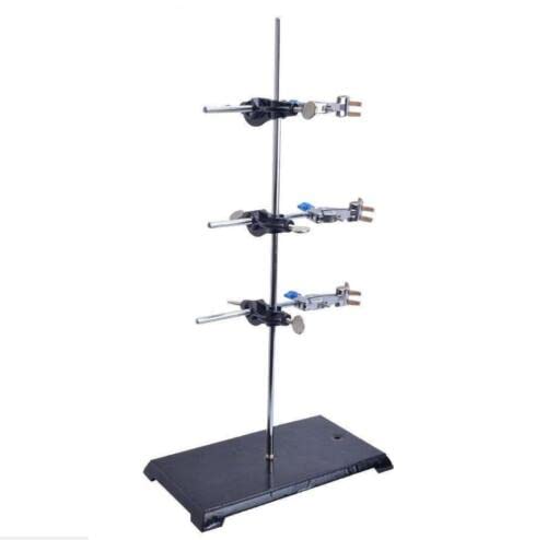 Lab Support Iron Retort Ring Stand Flask Clamp Stand with 3pcs Clamps