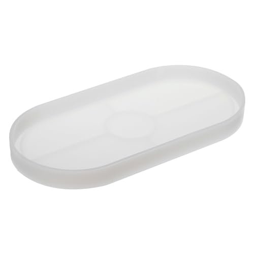 M METERXITY Silicone Planter Mould - DIY Oval Pallet Tray Moulds Jewellery Trinkets Store Plates Mould Apply to Offices Decorations (9.2' x 4.2', White)