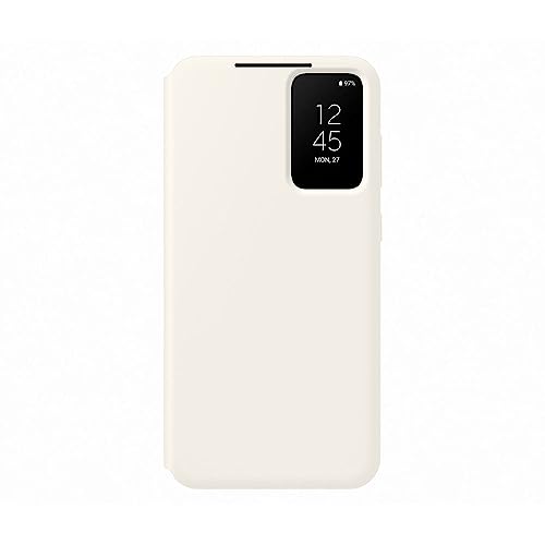 Etui Smart View avec Porte Carte Samsung Galaxy S23+ 5G Beige Crème