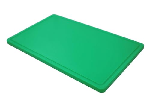 METRO Professional Schneidebrett | 53 x 32,5 x 2 cm | feuchtigskeitsabweisend | Polyethylen | spülmaschinengeeignet | HACCP | Schneidplatte | Saftrille | auch für gewerblichen Einsatz (Grün)