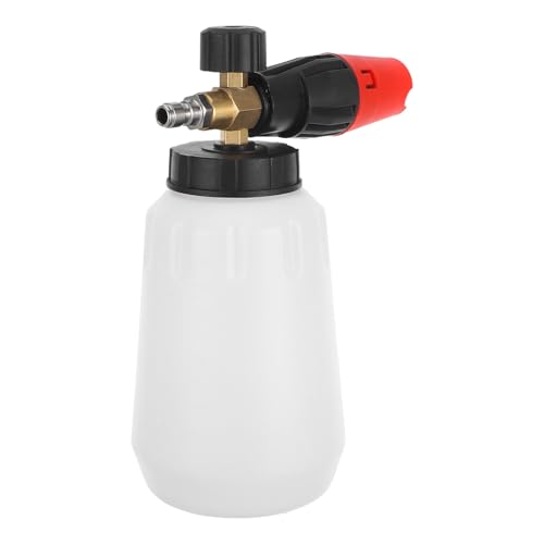Toddmomy Pulverizador de Espuma para Hidrolavadora Alta Presión 1L con Boquilla 12 MM Acero Inoxidable Botella Rociadora para Lavado de Coches Dispensador Ajustable para Limpieza