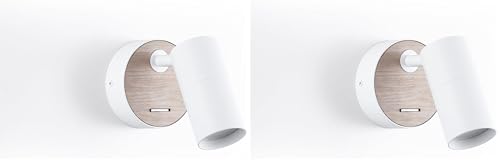 Aplique de pared LED VILSA orientable con casquillo GU10 e interruptor para dormitorio 2