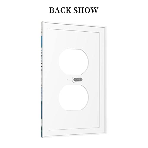 Funny Nautical Blue Sea Ocean Octopus Creature Themed 1-Gang Duplex Receptacle Wallplate Electrical Outlet Covers Mid Size Switch Plug Socket Cover Plate Kids Boys Bedroom Bathroom Decor #TOP3