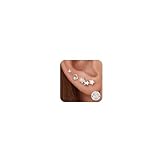 Astravia 3 pares de aretes de tuerca de plata de ley para mujeres y niñas, chapados en oro de 18 quilates, múltiples piercings, apilables, pequeños, estrellas, rayos, luna, corazón, hipoalergénicos