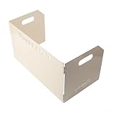 Parabrezza da campeggio, pannello antivento portatile a 4 pieghe per stufe esterne, schermo da campeggio ispessito con concentrazione di calore (beige)