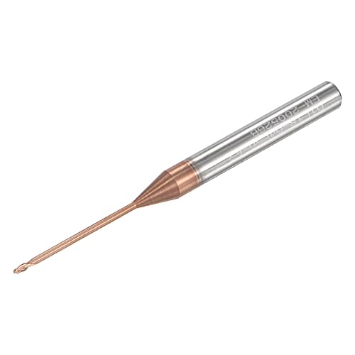 Image of uxcell Square Nose End Mill, 1mm Solid Carbide AlTiSin Coated Long Reach CNC Router Bits 2 Flutes Milling Cutter with Extended Neck, 18mm Cutting Length 4mm Shank
