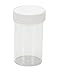 Vestil JAR-2 Wide Mouth Polystyrene Round Jar with Natural Cap, 2 oz Capacity, 2-3/16" Diameter x 1-7/8" Height, Clear