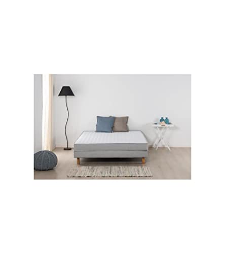 DEKO DREAM Airflex Ensemble Matelas 140x190 cm + Sommier - Mousse - Airflex